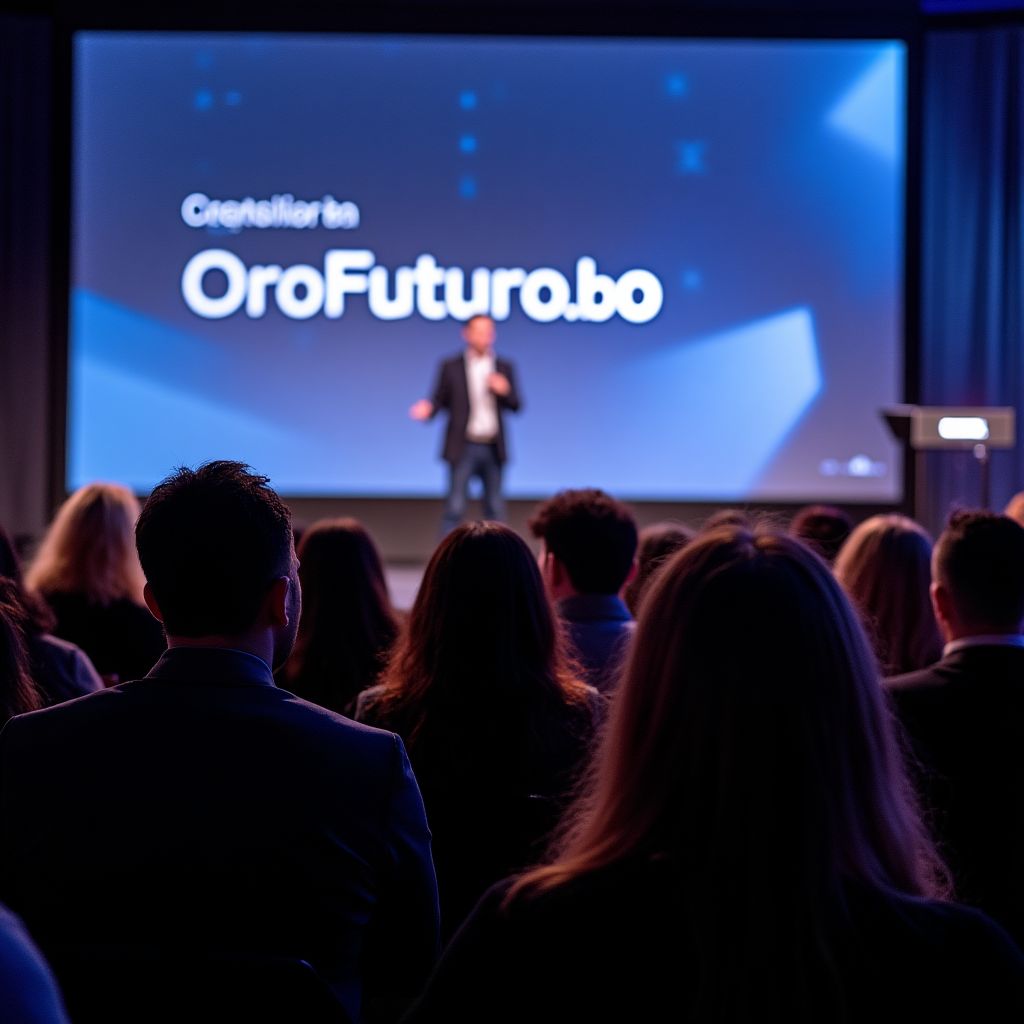 Presentación de la plataforma en un evento.