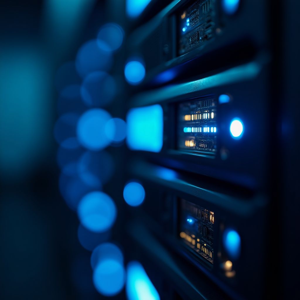 Servidores de datos y seguridad blockchain.