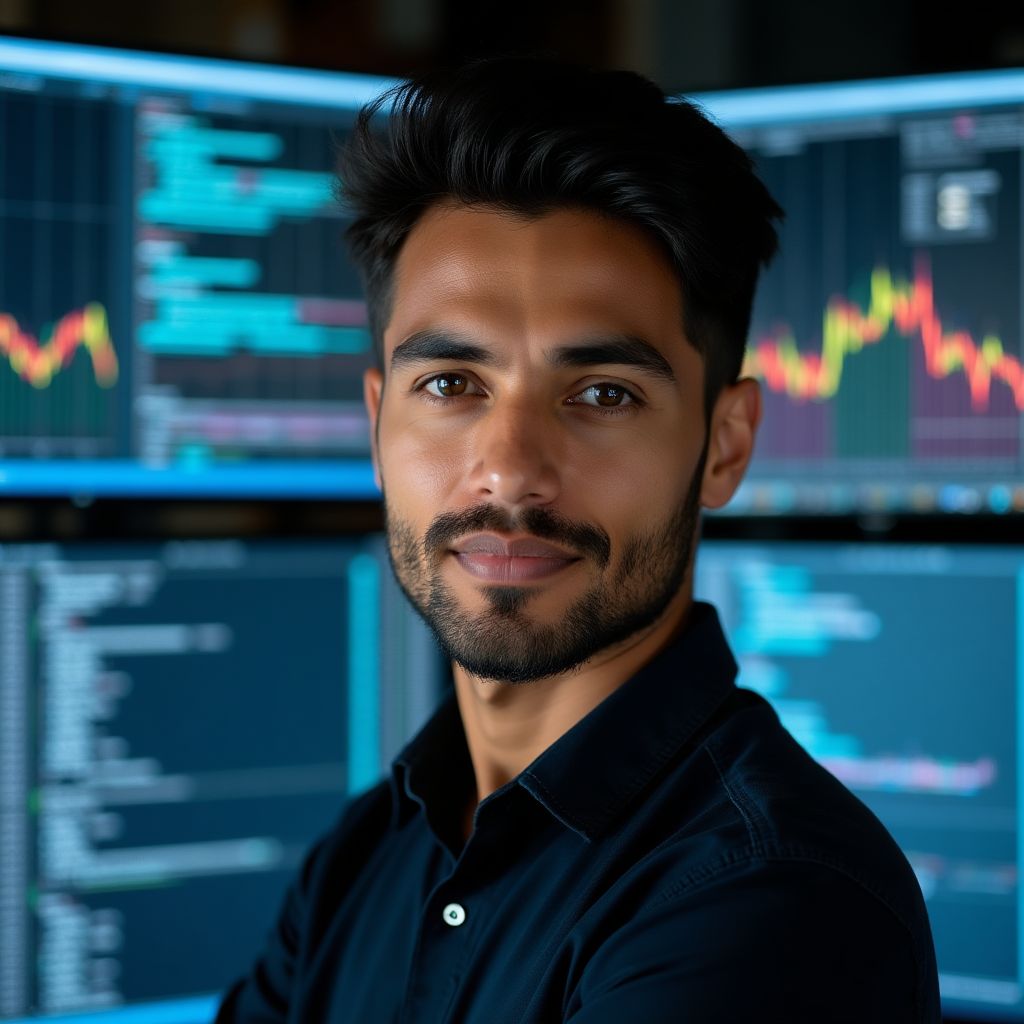 Retrato de un instructor experto en tecnología blockchain.