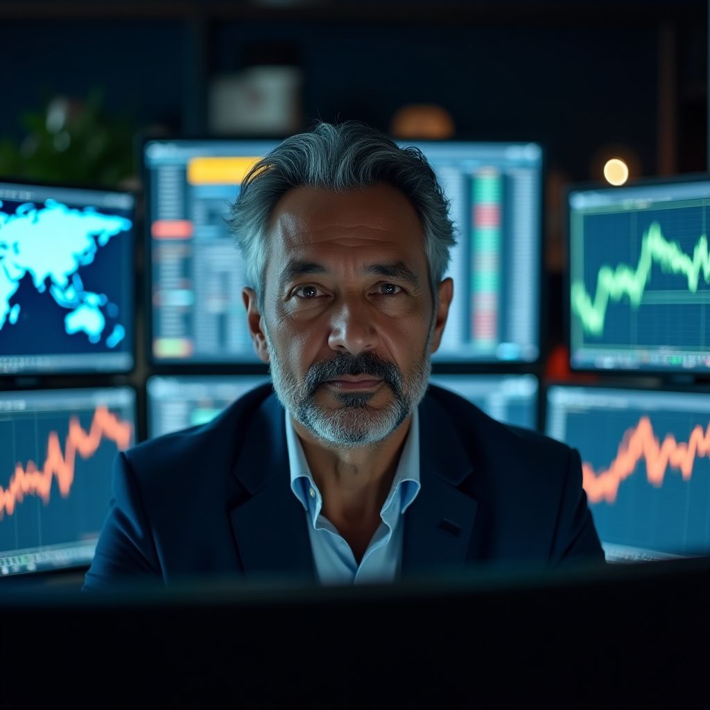 Retrato de Ricardo Mendoza, Jefe de Análisis de Mercado.